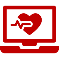 Laptop with healthy heart icon